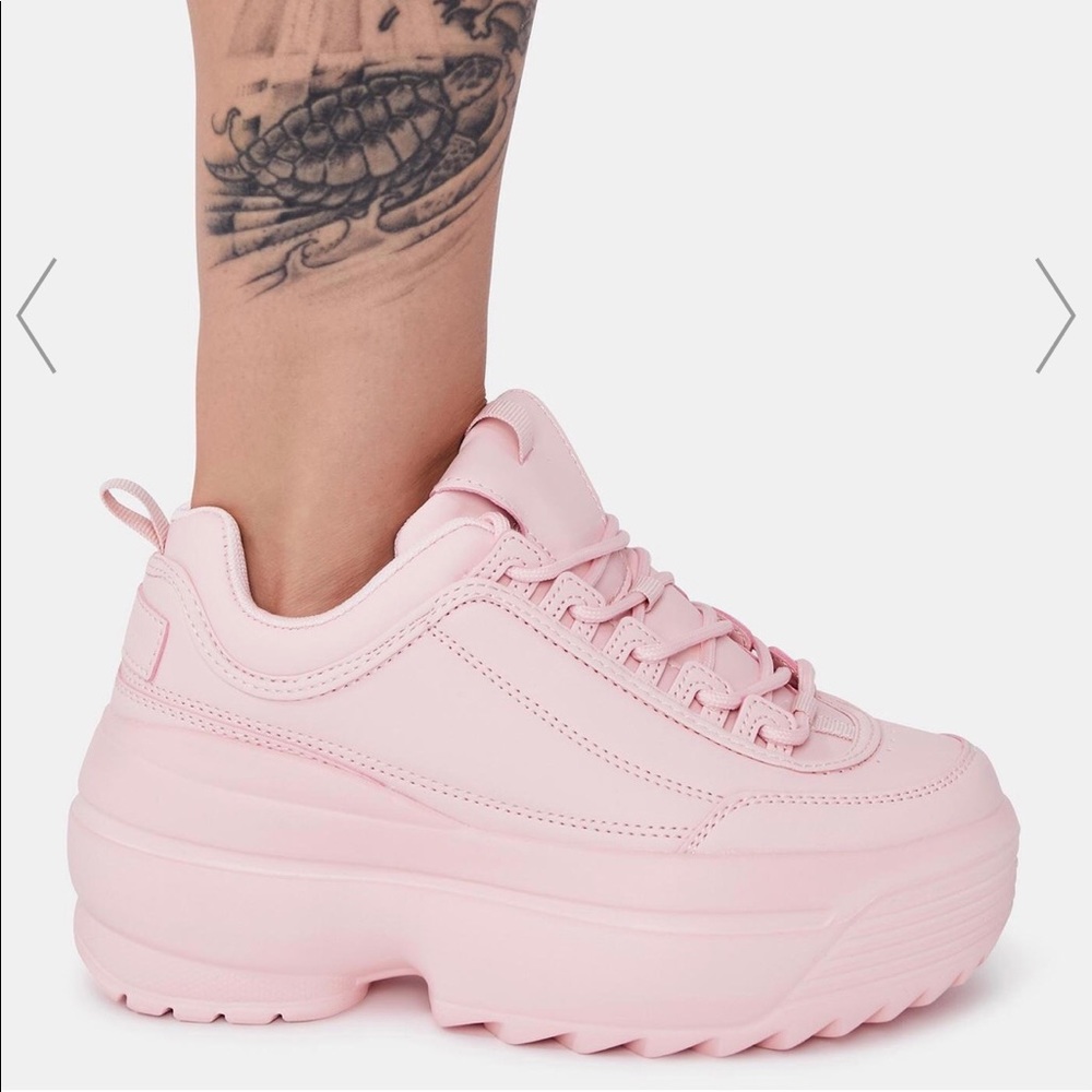 Rec league bubble gum platform sneakers